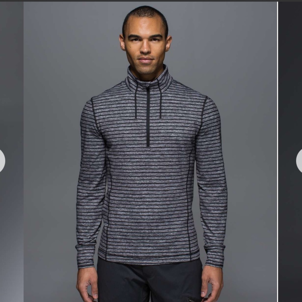 Men’s Lululemon Sweat Session 1/2 Zip Raven Stripe C